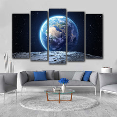 Tablou canvas pamantul de pe luna multicanvas EARTH VIEW