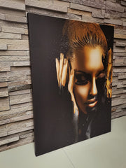 Set tablouri canvas femei africane black and gold AFRICAN ART WOMAN