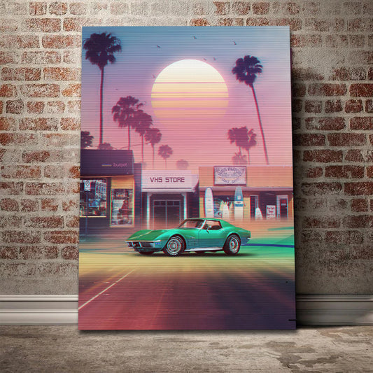 Tablou canvas RETRO NEON CORVETTE
