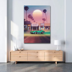 Tablou canvas RETRO NEON CORVETTE
