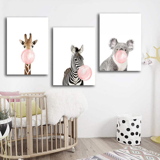 Set tablouri canvas cu animalute ZOO FRIENDS