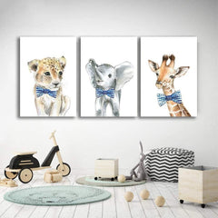 Set tablouri canvas 3 animalute LITTLE FRIENDS
