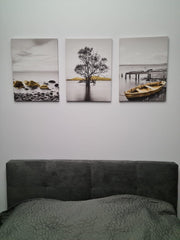 Set tablouri canvas peisaj detaliu auriu GREY AND GOLD NATURE