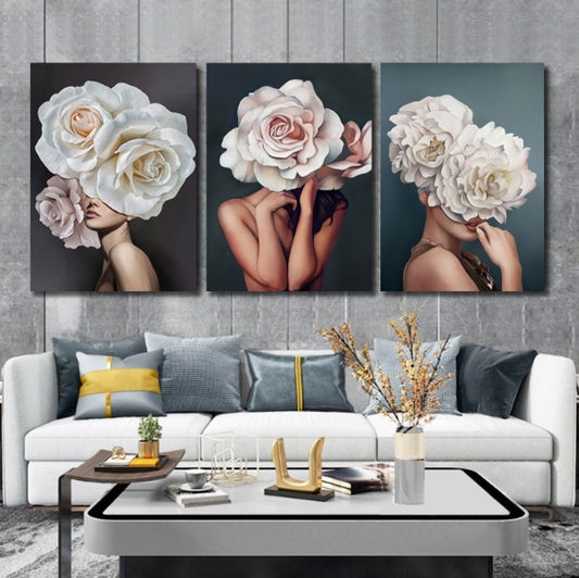 Set tablouri canvas FLOWER WOMAN