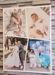 Tablou canvas colaj cu poze personalizat la comanda panza si rama de lemn fabricat in romania cadoul ideal aniversare nasi sau prieteni