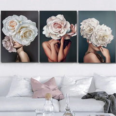 Set tablouri canvas FLOWER WOMAN