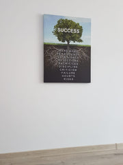 Tablou Canvas motivational abstract decoratiuni birou design interior Panză Canvas si Rama de Lemn de Calitate Superioară motivatie Succes Tree