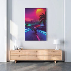 Tablou canvas neon bike MIDNIGHT OUTRUN