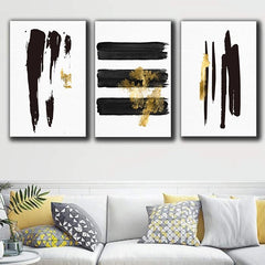 Tablouri canvas minimalist linii NOIR BRUSH WORK CANVAS