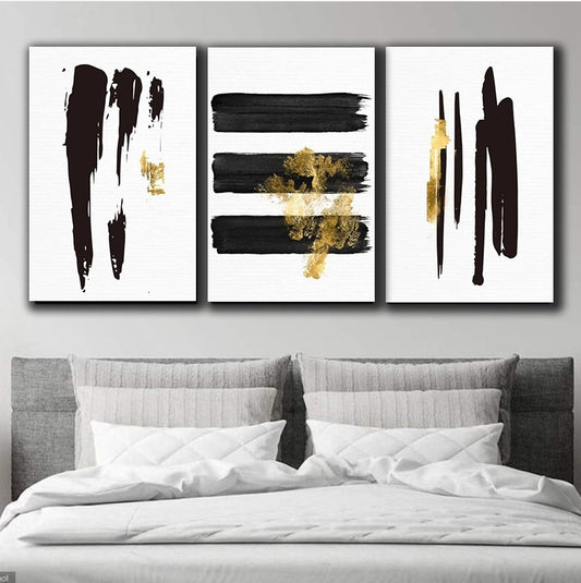 Tablouri canvas minimalist linii NOIR BRUSH WORK CANVAS