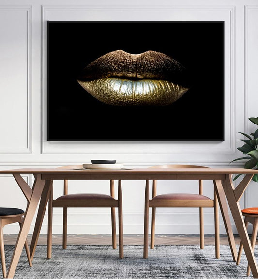 Tablou canvas GOLD LIPS
