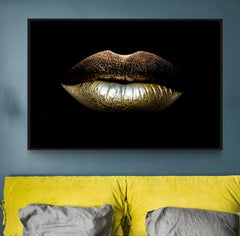 Tablou canvas GOLD LIPS