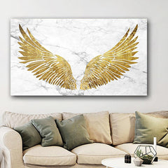 Tablou canvas aripi aurii marmura LUXURIOUS GOLDEN WINGS