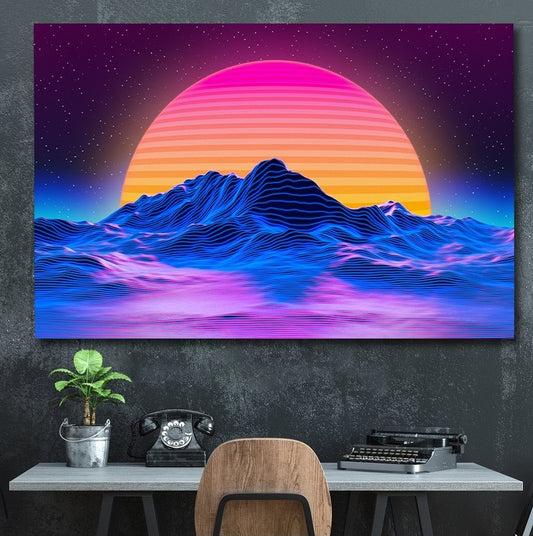 Tablou canvas retro sunset RETRO MOUNTAIN WAVES