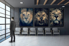 Set tablouri canvas leu THREE KINGS
