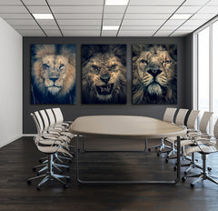 Set tablouri canvas leu THREE KINGS
