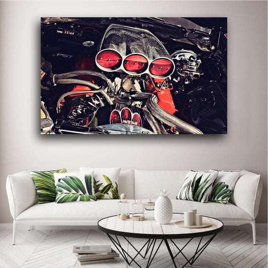 Tablou canvas masini retro HOT ENGINE SUPERCHARGED