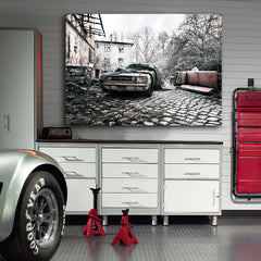 Tablou canvas masini retro ABANDONED MUSTANG