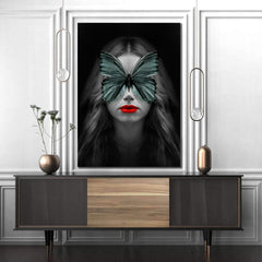 Tablou canvas portret Femeie Cu Fluture abstract modern BUTTERFLY WOMAN