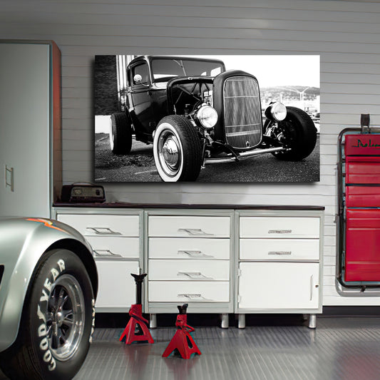 Tablou canvas masini retro BLACK HOT ROD