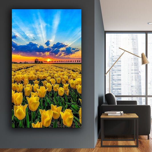 Tablou canvas peisaj camp lalele FIELD OF TILES