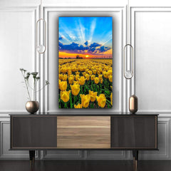 Tablou canvas peisaj camp lalele FIELD OF TILES