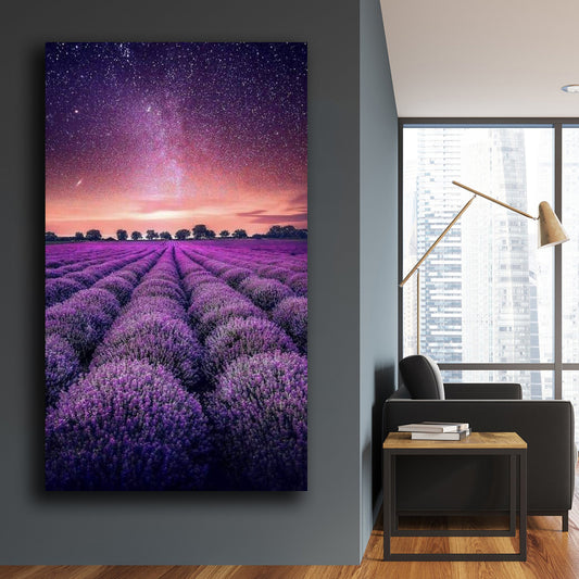 Tablou canvas camp de lavanda SUNSET LAVENDER FIELD
