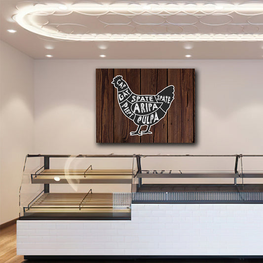 Tablou canvas macelarie transare gaina