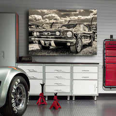 Tablou canvas mustang retro GREY MUSTANG