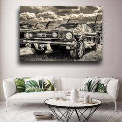 Tablou canvas mustang retro GREY MUSTANG