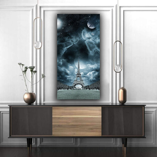 Tablou canvas peisaj nori negrii turnul eiffel ABSTRACT DARK EIFFEL TOWER