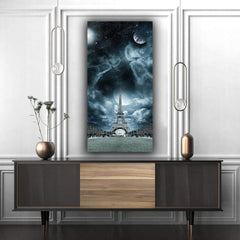 Tablou canvas peisaj nori negrii turnul eiffel ABSTRACT DARK EIFFEL TOWER