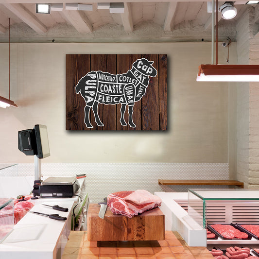 Tablou canvas macelarie transare oaie