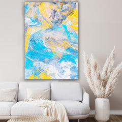 Tablou abstract galben albastru MODEL 25