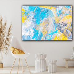 Tablou abstract galben albastru MODEL 25