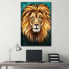 Tablou canvas colorat pictura digitala PAINTED LION ASLAN