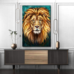 Tablou canvas colorat pictura digitala PAINTED LION ASLAN
