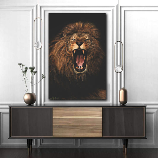 Tablou canvas cu leu fioros ANGRY LION
