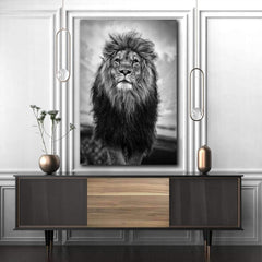 Tablou motivational leu alb negru GREY LION 75x100