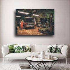 Tablou canvas retro garaj OLD MECHANIC GARAGE
