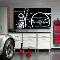 Tablou canvas masini retro OLD MUSTANG STEERING WHEEL