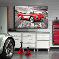Tablou canvas american car RED CORVETTE