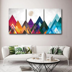 Tablou multicanvas geometric munti SPECTRUM MOUNTAIN 3*45x60