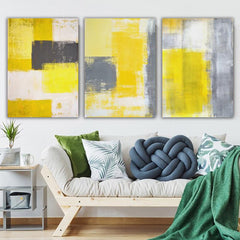 Tablouri canvas galben gri MODERN ABSTRACT WALL ART