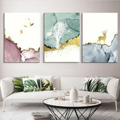 set tablouri canvas aspect de marmura si natura