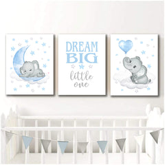 Set tablouri camera copii elefant DREAM BIG