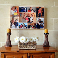 Tablou canvas colaj cu poze personalizat la comanda panza si rama de lemn fabricat in romania cadoul ideal aniversare nasi sau prieteni