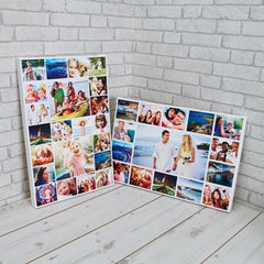 Tablou canvas colaj cu poze personalizat la comanda panza si rama de lemn fabricat in romania cadoul ideal aniversare nasi sau prieteni