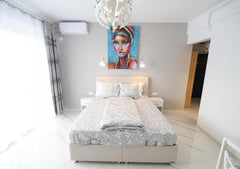 Tablou canvas femeie africana cu turban portret abstract modern colorful AFRICAN ART WOMAN MUSE AORA