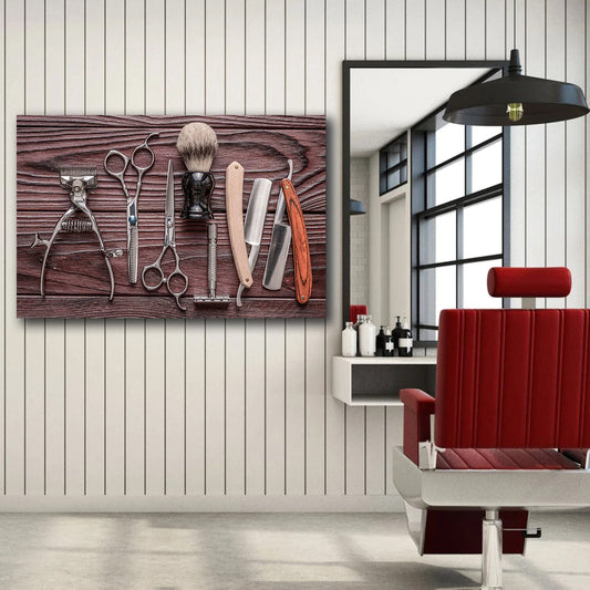 Tablou design interior BARBER TOOLS